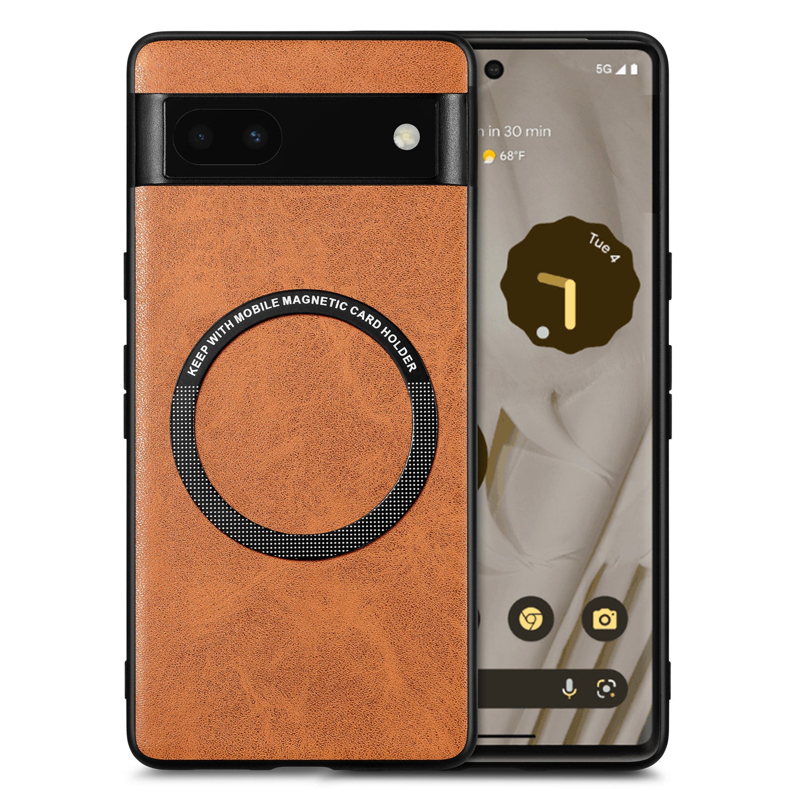 For Google Pixel 6a Drop-proof Phone Case Compatible with MagSafe PU Leather Coated PC TPU Phone Cover For Google Pixel 6a Drop-proof Phone Case Compatible with MagSafe PU Leather Coated PC TPU Phone Cover